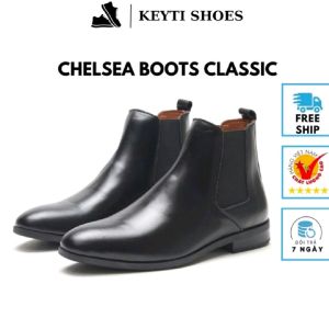 Giày chelse boot da nam cao cấp đế cao