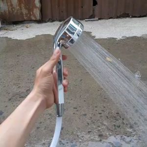 [Trọn bộ sen tắm tăng áp]Tay sen mạ crom sáng dây cấp vỏ thân xoắn inox304 ốc vít tắc kê nhựa