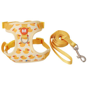 No Pull Escape Proof Cat Dog Harness Leash Set Cute Yellow Duck Adjustable Breathable Mesh