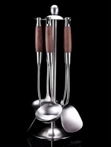 Heat-Resistant 304 Stainless Steel Kitchen Set Wooden Handles