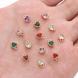 ทองเหลืองชุบทอง14K พร้อมหินเพทายจี้ห้อยคอน่ารักสวยงามสำหรับทำเครื่องประดับต่างหูสร้อยข้อมือสร้อยคอแบบทำมืออุปกรณ์เสริม