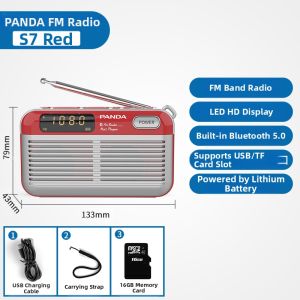 Panda | Panda S7 New Multi-Function Bluetooth Radio Elderly Special Small Sound Player Portable Music Player Elderly 774 Digital Display