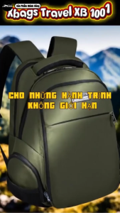 Balo Du Lịch Loại Lớn Cao Cấp Xbags Travel XB1001 Màu Xanh Rêu Chống Thấm Nước Siêu Nhẹ Sang Trọng Hiện Đại Đựng Được Laptop 17 Inch!
