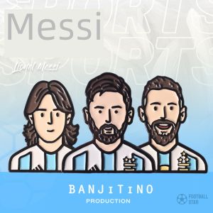 BanjitiNo World Cup Football Messi Badge Pin Brooch Bag Pendant Souvenir Original Design Fashion Jewelry for Couples