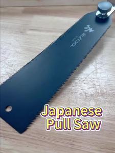 Dual Sided Japanese Pull Saw Non Stick Teflon Coating Wooden Grip Ryoba Hand Saw for Smooth Cutting Tenons Carpentry Projects