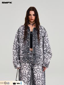 SMFK | Camouflage Leopard Print Washed Cotton Loose Jacket