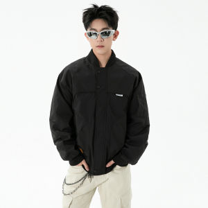 แจ็คเก็ตผู้ชายแบบลำลองสไตล์นักบิน ทรงหลวม แจ็คเก็ตเบสบอลกันน้ำ สไตล์ฤดูใบไม้ร่วง 2025 แจ็คเก็ตแบบลำลองสไตล์นักบินสุดเท่