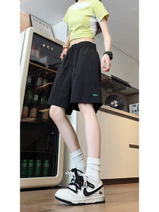 Quần Short Thể Thao Mùa Hè Nhanh Khô Thêu Màu Đen Mỏng Mát Mẻ Cho Nam Quần Chạy Bộ Ngoài Trời Năm Điểm Cạp Vừa