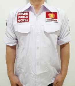 Logo GERINDRA Kemeja Tactical PDL S - 5XL BONUS FREE 5 Emblem Patch Prepet Perekat Velkro Army