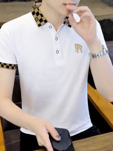 Polo Shirt Mens Short Sleeve T-Shirt Turn-down Collar Summer Trend Half Sleeve Pure Cotton Top 2025 Summer High-end Body Tee