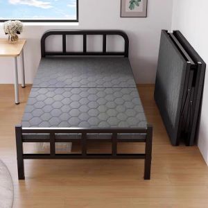 Bed  Metal Folding Bed Portable Foldable Bed Save Space For Dormitory Single/Double Bed Fram