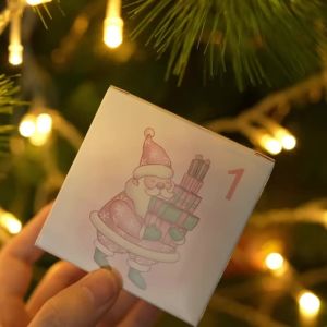 24pcs Christmas Advent Calendar Number Boxes Pink Blue Candy Treat Boxes Countdown to Christmas Gift Box for Holiday Xmas Party