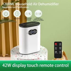 2 in 1 Household Negative Ion Dehumidifier 1200ml Air Purifier Large LCD Screen with Remote Control Air Dryer
