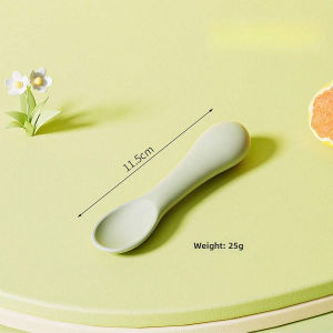 1pc Baby Silicone Spoon Morandi Color Scheme Solid-Color Spoons Exercise Training Baby Self-Feeding Food Grade BPA Free