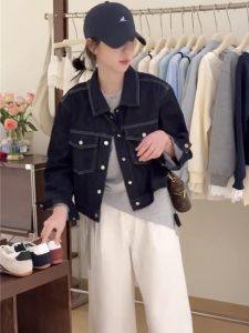 SHIMO | Short Spring Casual Denim Jacket Retro Loose Fit for Petite Women