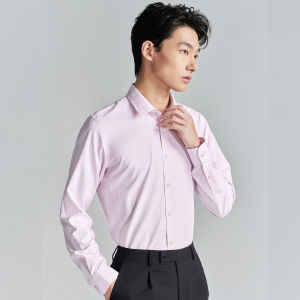 Mens Business Long Sleeve Shirt Pink
