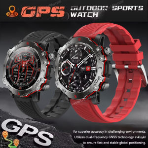 New Dual-Band GPS Military Smart Watch Heart Rate Blood Oxygen and Sleep Monitor 5ATM Waterproof Fitness Tracker Smart Watch Men