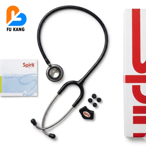Spirit CK-S601PF Deluxe Series Adult Dual Head Stethoscope | Floating Diaphragm | Ultra Acoustic Sensitivity | Stainless Steel Chest Piece (Black)