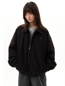 Roaringwild | Black Loose Collar Goose Down Jacket