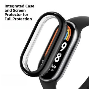 Xiaomi Band 9 New Model 10 Tempered Silicone Sport Band One-Piece Protective Case for Men And Women Diamond Embedded Wear-Resistant Shell Film
