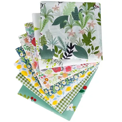 New Arrival 8-Piece Set Pure Cotton Pink Floral Fabric DIY Handmade Patchwork Fabric Whole Cotton Printing Fabric For Clothing