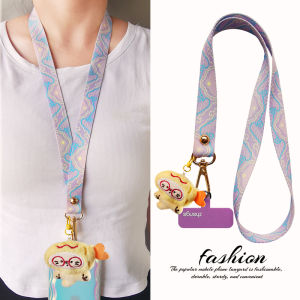 Long Plush Doll Pendant Neck Strap Outdoor Camera Anti-Loss High-End Feeling Phone Case Cover Strap Woven Nylon Material