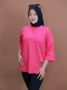 KAOS WANITA OVERSIZE HIJAB STYLE LENGAN 7/8 // KAOS KEKINIAN // KAOS WANITA COMBED 24S