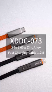 XUNDD XDDC-073 2-in-1 60W Zinc Alloy Fast Charging Cable 1.2M