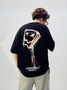 dangerouspeople | Mens Loose Fit Splatter Ink Print T-Shirt
