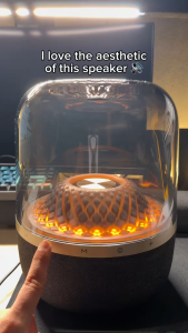 Korfly JH02 Bluetooth Speaker with Customized App Bluetooth/AUX/USB Connections Powerful Bass Stereo Sound 22 Ambient Lighting Effects