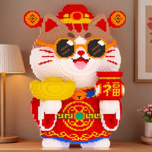 HANLIANG | Lucky Cat Building Blocks Educational Puzzle Toy