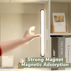 Magnetic Led Light Cabinet Light 3 Colors Remote Control Table Lamp Bedside Lamp Dimming Night Light USB Rechargeable 180°Adjustable Angle Magnetic Touch Light for Reading Work Study 磁吸橱柜灯