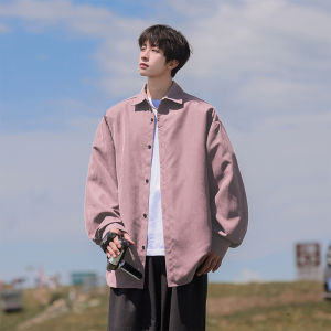 Elegant Black Long Sleeve Loose Fit Mens Shirt Stylish Cityboy Casual Coat Breathable Polyester Fiber Autumn Fashion