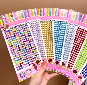 6mm Self Adhesive Acrylic Crystal Diamond Safety Face DIY Stickers Children Party Creative Car Phone Photo 万圣节儿童化妆彩钻水晶贴脸