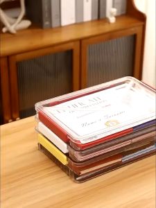 TR985 File Organizer Transparent Paper Box Storage Kotak Penyimpanan Kertas Stationery Storage Organiser