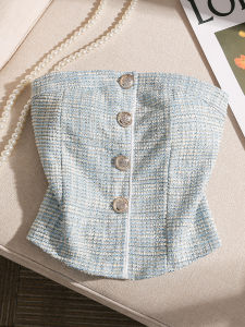 Tao Lina สไตล์ฝรั่งเศสเปิดหลังสลิงด้านบนเสื้อผ้าชั้นในของผู้หญิงเผ็ดหวานสาวหลอดด้านบนฐานชั้นแจ๊กเก็ตเส้นใยโพลีเอสเตอร์