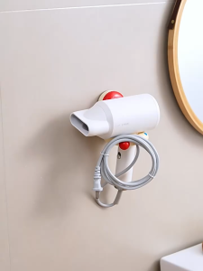 Suction Cup Hair Dryer Holder No Drill Wall Mounted Rack Bathroom Organizer