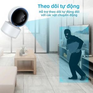 Camera Tuya WIFI PTZ 2MP Với Tính Năng Theo Dõi Chuyển Động Người Tầm Nhìn Ban Đêm Hồng Ngoại & Âm Thanh Hai Chiều Camera Giám Sát Trẻ Em 1080P Full HD Mini IP