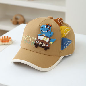 Childrens 3D Dinosaur Car Printed Letter Baseball Cap Suitable for Children Aged 3 to 6 Suitable for Daily Outdoor Wear.