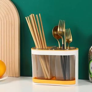 Elite Kitchen - Cutlery Storage Box Utensils Holder Spoon Fork Chopsticks Holder Organizer Tableware Storage with Water Drain Tray