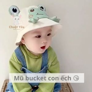 Mũ cho bé nón chống nắng cho bé ( 3 tháng - 4 tuổi ) hình CHÚ ẾCH  vải Cotton mềm êm (Ảnh thật)
