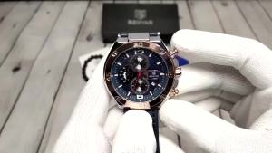 BENYAR | BENYAR 2026 Brand Mens Quartz Watch Multifunction Chronograph Calendar Luminous Leather Strap Fashion Sports Watches for Man