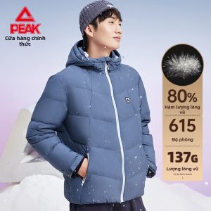 PEAK | Áo Khoác Bông Dài Tay Có Mũ Cho Nam Siêu Nhẹ Chống Gió Ấm Áp