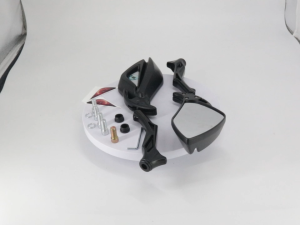 FUNTIMES Motorcycle Rearview Mirror Triangle Frame Eyeball Decor Side Mirror Universal Motorcycle