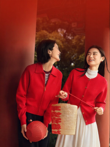 Purcotton | Lucky Red Hooded Womens Jacket Cotton