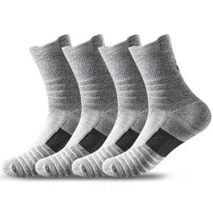 Nam Cao Cấp Bóng Rổ Thể Thao Thoáng Khí Chạy Đi Xe Đạp Bóng Đá Đi Bộ Đường Dài Mùa Đông Cotton Ấm Áp Polyester Pha Tất Thể Thao 4 Gói