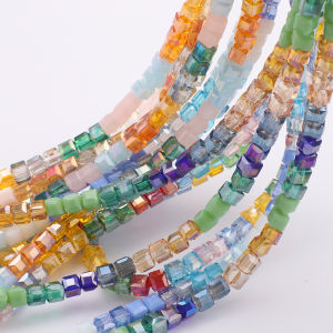 36Pcs/Lot 6mm Fashion AB Square Beads Glass Cube Loose Bead DIY Handmade for Jewelry Making Bracelet Necklace Accessories