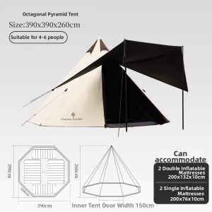 fantasy garden | Dual Door Black Glue Pyramid Shaped Tent