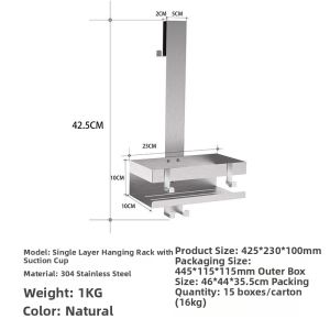 Door Hanging Bathroom Shelf No Drilling Wall Mounted Layered Storage