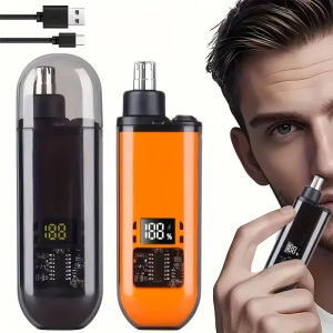 Portable Electric Ear Nose Hair Trimmer And Facial Hair Remover Smart Digital Display Battery Level Simple Operation